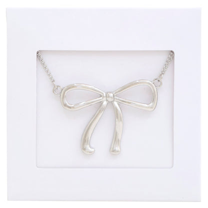 Bow Pendant Metal Necklace