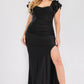 Plus Satin Strech Ruffle Paty Maxi Dress