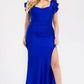 Plus Satin Strech Ruffle Paty Maxi Dress