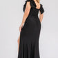 Plus Satin Strech Ruffle Paty Maxi Dress