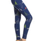 Christmas Cartoon Printed High Waisted Leggings