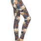 Floral Printed High Waisted Leggings With An Elastic Waist