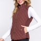 Suede Piping Quilted Padding Vest