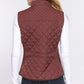 Suede Piping Quilted Padding Vest