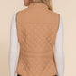 Suede Piping Quilted Padding Vest