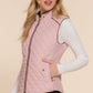 Suede Piping Quilted Padding Vest