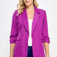 Buttoned Detail 3/4 Sleeve Blazer