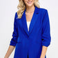 Buttoned Detail 3/4 Sleeve Blazer