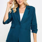 Buttoned Detail 3/4 Sleeve Blazer