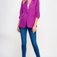 Buttoned Detail 3/4 Sleeve Blazer