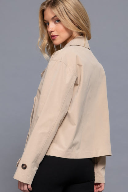 Double Breasted Short Trench Jacket