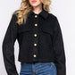 Long Slv Teddy Fleece Short Jacket