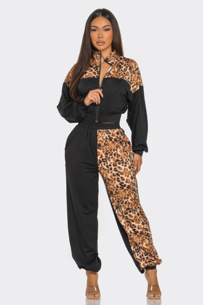 Animal Print Jogger  Set