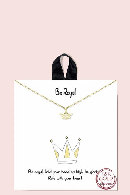 18k Gold Rhodium Dipped Be Royal Necklace - Love It Clothing