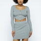 2 Way Zipper Mini Skirt Set-52692.S-Color: Grey-Love It Clothing