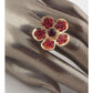 Flower rhinestone adjustable ring-25491.Green--Love It Clothing