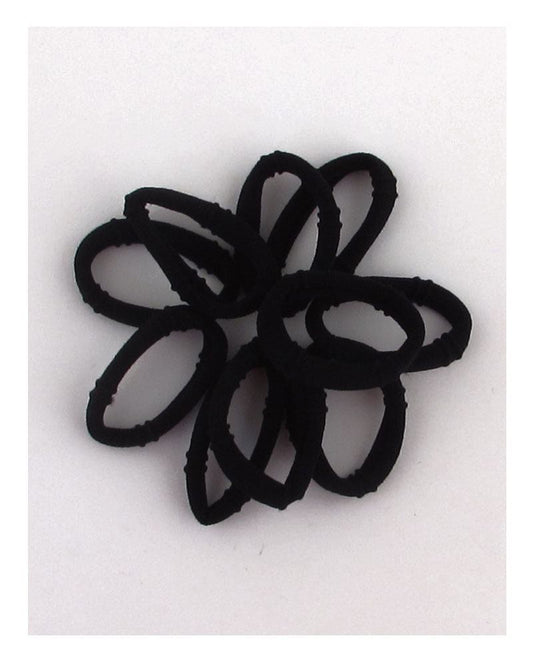 10 pc. Black elastic ponytail holder-27214.Black--Love It Clothing