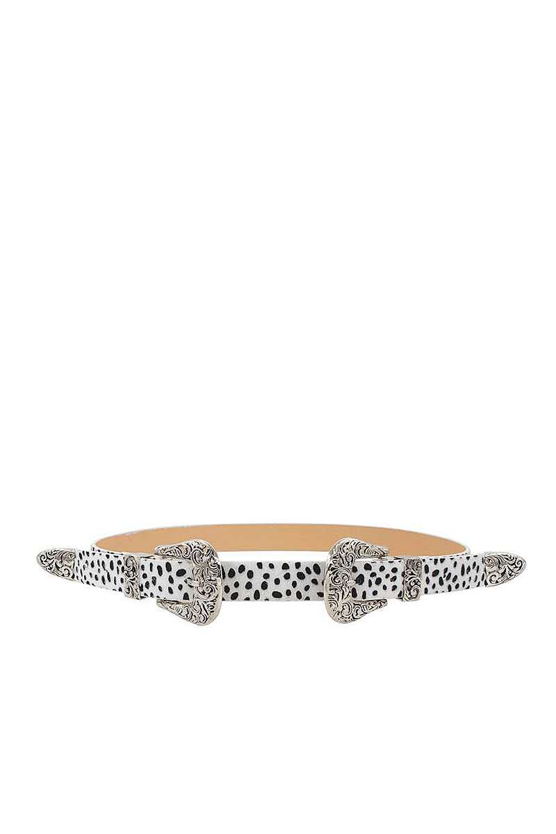 Trendy Stylish Leopard Double Buckle Belt-50647.BEIGE.ANT.SIL--Love It Clothing