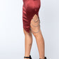 Jewel Strap Satin Midi Skirt - Love It Clothing