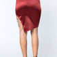 Jewel Strap Satin Midi Skirt - Love It Clothing