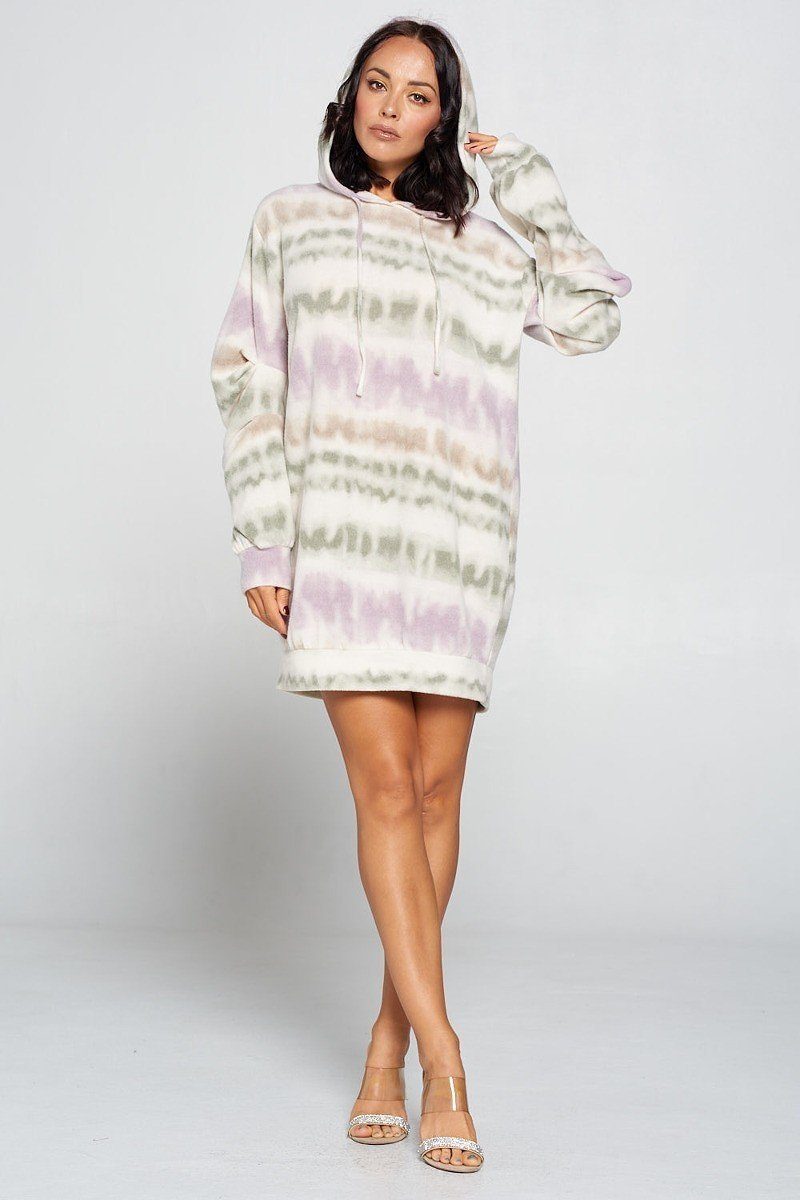 Terry Brushed Print Sweater Dress-52994.S--Love It Clothing