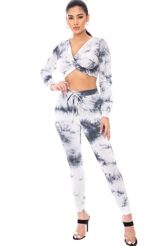 Tie Dye Ribbed Sweater Set-53144.S-Select Size: S-Love It Clothing