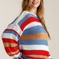 Multicolored Stripe Round Neck Long Sleeve Knit Sweater - Love It Clothing