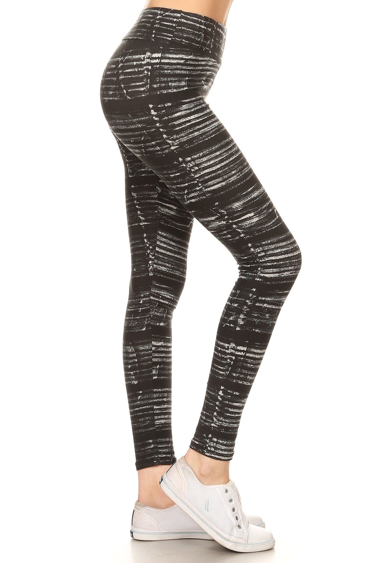 Yoga Style Banded Lined Multicolor Print, Full Length Leggings In A Slim Fitting Style With A Banded High Waist - Love It Clothing