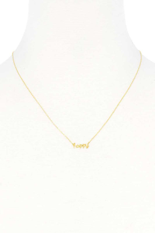 Happy Message Dainty Metal Necklace-54425.RH--Love It Clothing