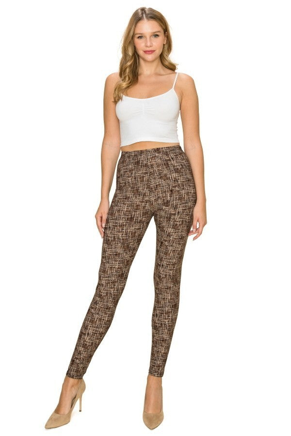 Multi Print, Full Length, High Waisted Leggings In A Fitted Style With An Elastic Waistband-54718.Multi--Love It Clothing