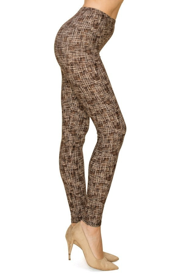 Multi Print, Full Length, High Waisted Leggings In A Fitted Style With An Elastic Waistband-54718.Multi--Love It Clothing