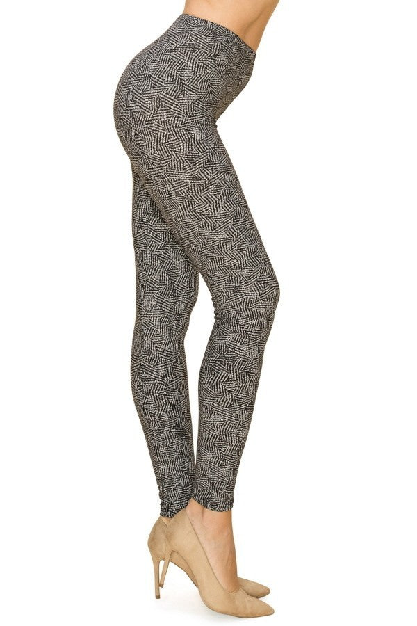 Multi Print, Full Length, High Waisted Leggings In A Fitted Style With An Elastic Waistband-54722.Multi--Love It Clothing