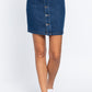 Buttoned Stretch Denim Mini Skirt-55230.S--Love It Clothing