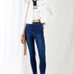 Dark Blue High-waisted With Rips Skinny Denim Jeans - Love It Clothing