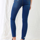 Dark Blue High-waisted With Rips Skinny Denim Jeans - Love It Clothing