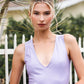 Lavender Faux Leather V-neck Bodysuit & High Waist Mini Skirt Set - Love It Clothing