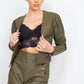 Side Button Detailed Jacket & Shorts Set - Love It Clothing