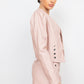 Side Button Detailed Jacket & Shorts Set-55463a.L-Color: Dusty Blush-Love It Clothing