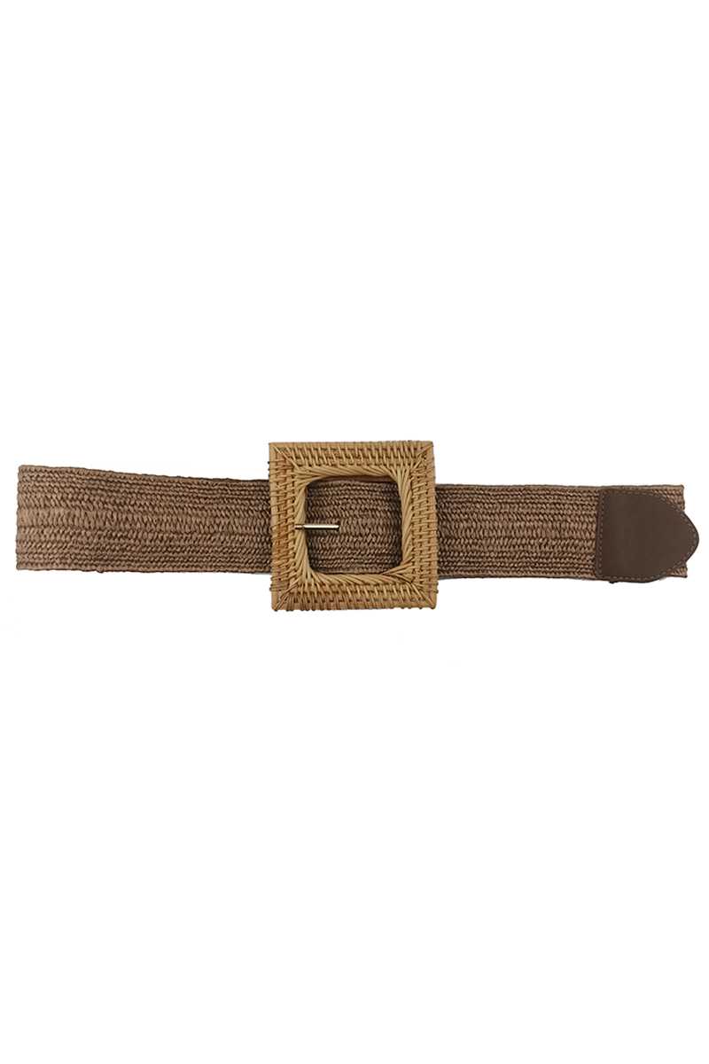 Fashion Square Straw Buckle Belt - Love It Clothing