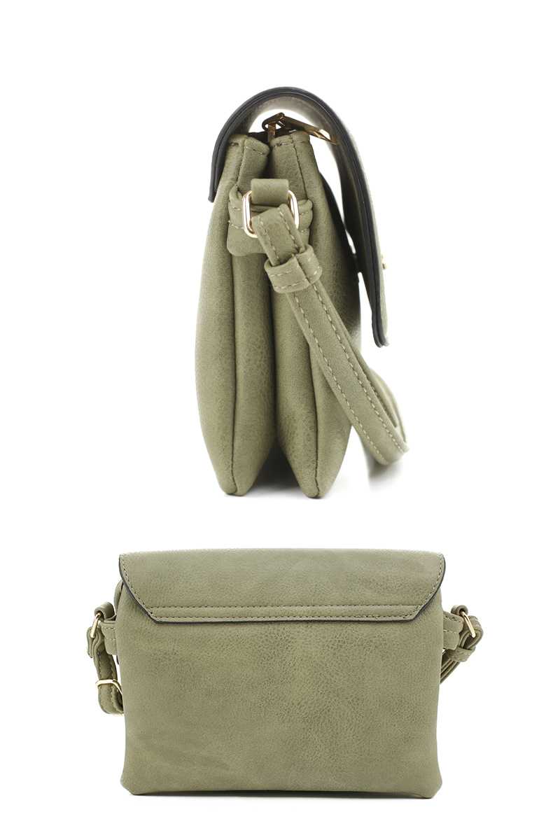 Smooth Colored Crossbody Bag-55636.BK--Love It Clothing