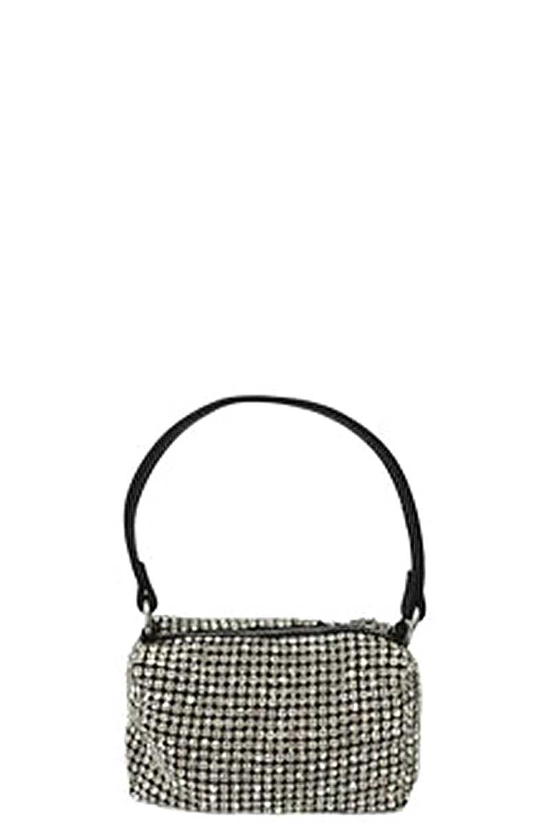 Fashion Chic Rhinestone Handle Clutch Bag-55637.BK--Love It Clothing