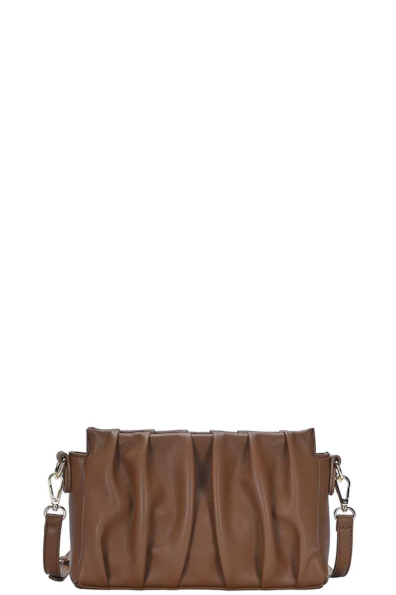 Stylish Smooth Wrinkled Crossbody Bag-55639.BK--Love It Clothing