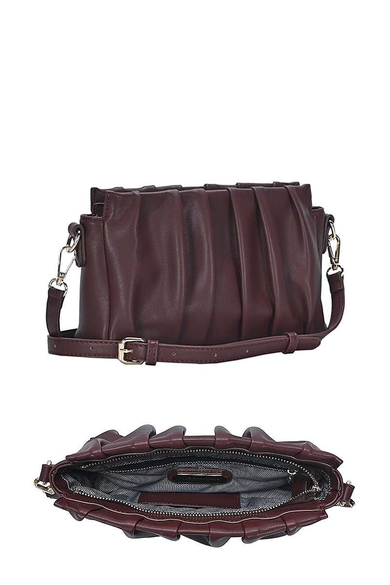 Stylish Smooth Wrinkled Crossbody Bag-55639.BK--Love It Clothing