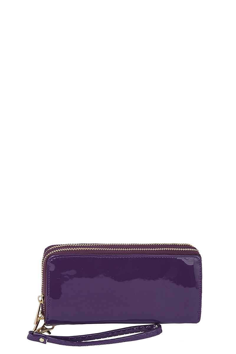 Fashion Smooth Glossy Color Hand Wallet-55642.BK--Love It Clothing