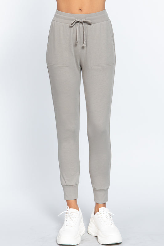 Waist Band Long Sweatpants With Pockets-55832c.L-Select Size: L-Love It Clothing