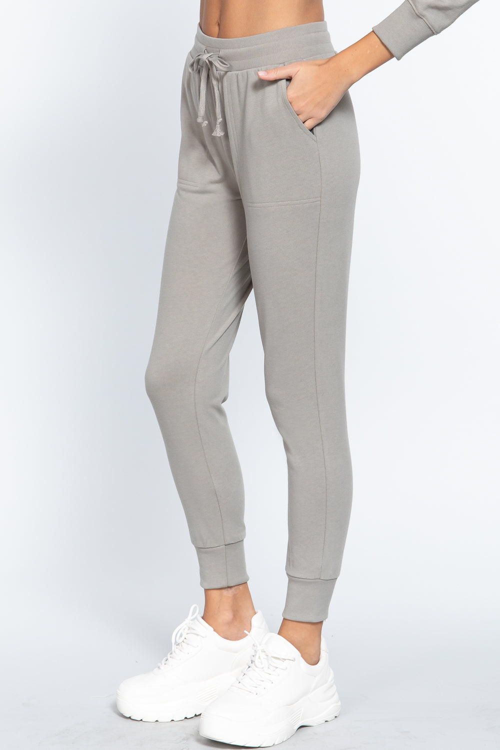 Waist Band Long Sweatpants With Pockets-55832c.L-Select Size: L, S, M-Love It Clothing