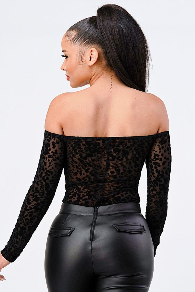 Leopard Print Off Shoulder Bodysuit-55871.L--Love It Clothing