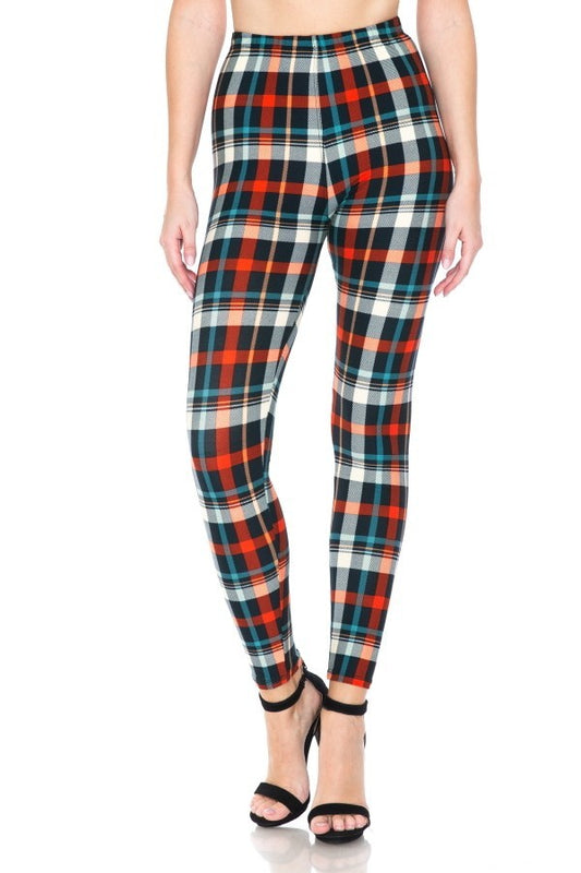 Multi Printed, High Waisted, Leggings With An Elasticized Waist Band-56021.Multi--Love It Clothing