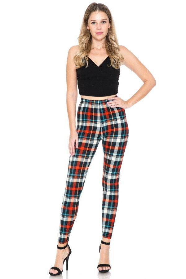 Multi Printed, High Waisted, Leggings With An Elasticized Waist Band-56021.Multi--Love It Clothing