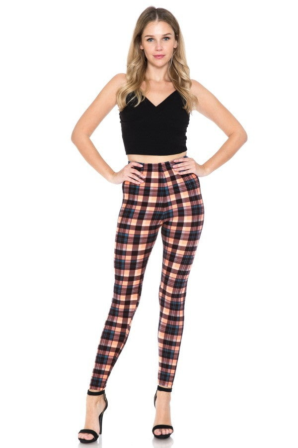 Multi Printed, High Waisted, Leggings With An Elasticized Waist Band-56022.Multi--Love It Clothing